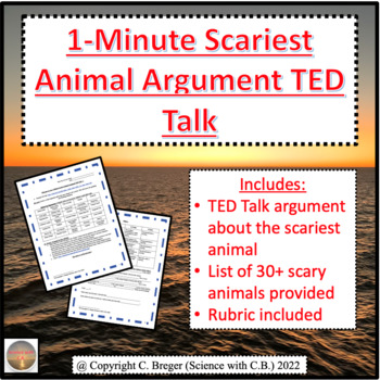 1-Minute Scariest Animal Argument TED Talk (Fall Activity) by Science with  CB