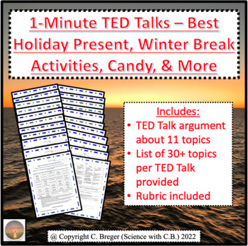 Preview of 1-Minute Talks - Best Holiday Present, Winter Break Activity, Candy, & More