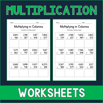 column multiplication teaching resources teachers pay teachers