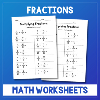 Multiplying Proper Fractions - Multiplication Worksheets - Test Prep ...