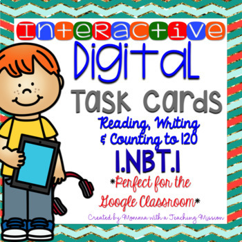 Preview of 1.NBT.1 for Google Drive Classroom Interactive Task Cards 