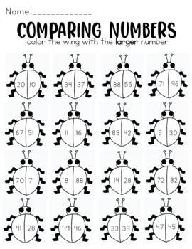 Preview of 1.NBT.5 Comparing Numbers Independent Worksheet