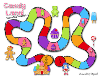 1.NBT.6 Subtracting Tens from a 2 Digit Number Candy Land by Created by ...