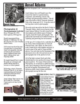 Preview of 1 Page Artist: Ansel Adams
