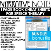 1 Page Book Companion Cheat Sheets for Speech Therapy - Sp