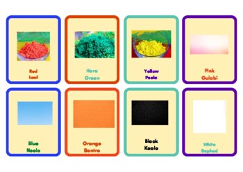 Preview of 1 Page Flash card English to Hindi Colors