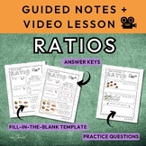 1 Page Guided Notes - Ratios | 6th Grade | Middle School Math