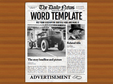 1 Page Newspaper Template Microsoft Word (8.5x11 inch)