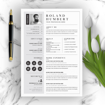 Preview of 1 Page Resume Template / CV Design