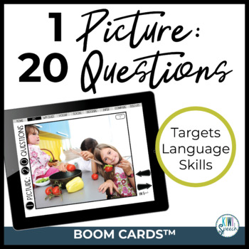 Preview of BOOM Cards Language Activity for Speech Therapy with Real Photos