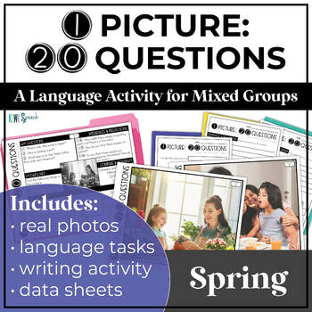 Preview of No-Prep Real Photos Language Activity for Speech Therapy Mixed Groups - Spring