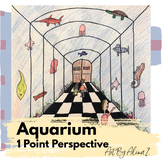1-Point Perspective Aquarium Drawing Elementary School Art