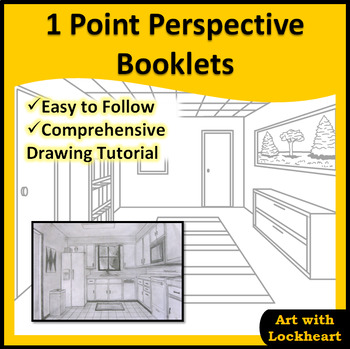 Preview of 1 Point Perspective Booklets: How to Draw Boxes and a Room