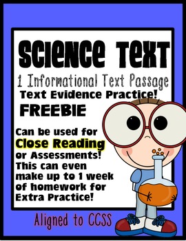 Preview of FREEBIE "What is Science" Close Reading Passage PDF & "Type-able" Google Slides™