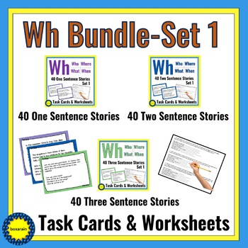 Preview of Very Short Stories with WH Questions |1 2 and 3 Sentences Each |  Set 1