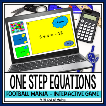 Preview of One Step Equations: Football Mania Interactive Game