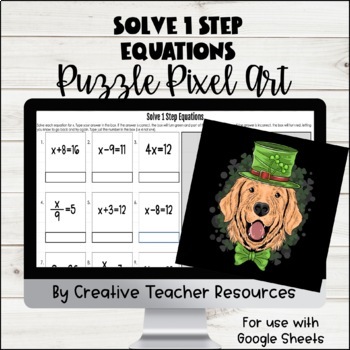 Preview of 1 Step Equations DIGITAL Puzzle Pixel Art | Distance Learning