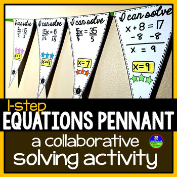 Preview of 1-Step Equations Math Pennant Activity