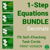 1-Step Equations with DECIMALS Self-Checking Task Card BUN