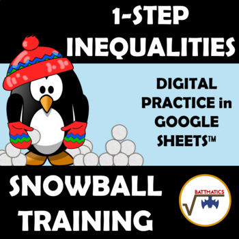 Preview of 1-Step Inequalities SELF CHECKING DIGITAL PRACTICE SNOWBALL TRAINING