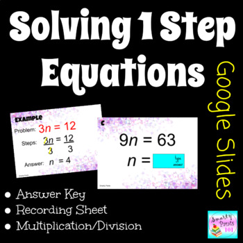 Preview of 1 Step Math Equations Multiplication/Division Google Slides