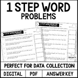 1 Step Word Problems - IEP data tracking, progress monitor