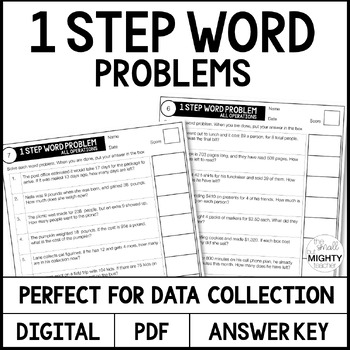Preview of 1 Step Word Problems - IEP data tracking, progress monitoring, Distance Learning