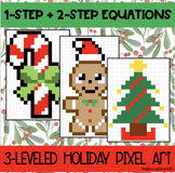 1-Step and 2-Step Equations Christmas/Holiday Pixel Art | 
