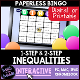 1-Step and 2-Step Inequalities Digital Bingo Review Game -