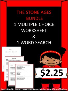 Stone Ages Bundle -Prehistory- 1 Worksheet & 1 Word Search by Worksheet