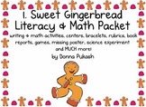1. Sweet Gingerbread Literacy & Math Packet-Writing, Math,