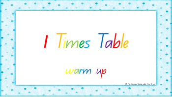 Preview of 1 Times Table Warm Up ACARA C2C Common Core aligned PowerPoint