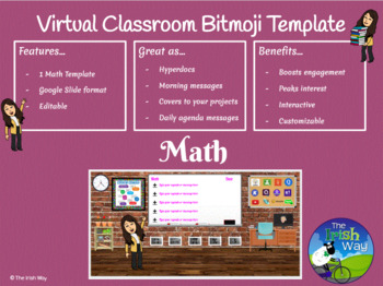 Preview of 1 Virtual Classroom Template - Math - Distance Learning - Google Slide