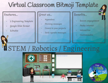 Preview of 1 Virtual Classroom Template - STEM / Robotics / Engineering - Distance Learning