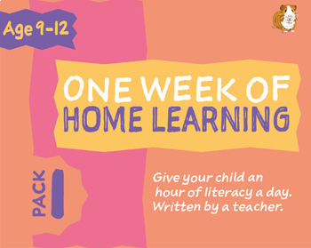 Preview of 1 WEEK Of Literacy Distance Learning: Pack ONE (age 9-12 years) Grades 4-6