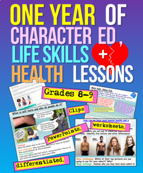 Preview of 1 Year's Character,  Life Skills and Health Education Grade 8