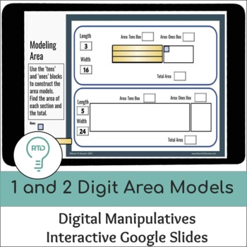 Preview of 1 and 2 Digit Area Models | Digital Visual Models