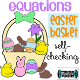 1 and 2-Step Equations Easter Basket Cut Paste Self-Checki