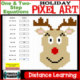 1 and 2-Step Equations Holiday PIXEL ART Distance Learning