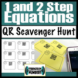 1 and 2 Step Equations QR Code Scavenger Hunt/Task Cards