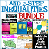 1 and 2-Step Inequalities BUNDLE: notes, practice, puzzle, quiz