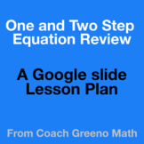 1 and 2 step equation review Lesson Plan and 2 worksheets BUNDLE