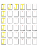 OT 1" boxes tracing & copying: Letter J (visual dot cues)