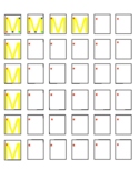 OT 1" boxes tracing & copying: Letter M (visual dot cues)