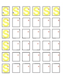 OT 1" boxes tracing & copying: Letter S (visual dot cues)