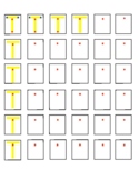 OT 1" boxes tracing & copying: Letter T (visual dot cues)