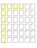 OT 1" boxes tracing & copying: Letter U (visual dot cues)