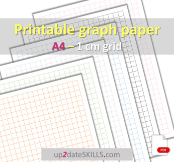 Preview of 1 cm graph paper 19 x 28 squares per page A4-size