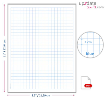 1 cm graph paper 20 x 26 squares per page Letter-size or Happy Planner Big