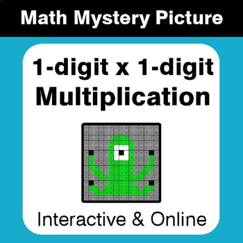 Preview of 1-digit Multiplication - Distance Learning - Interactive Math Mystery Picture
